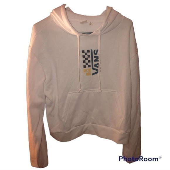 Vans White Checkerboard Fleece Hoodie - Medium - Picture 3 of 7